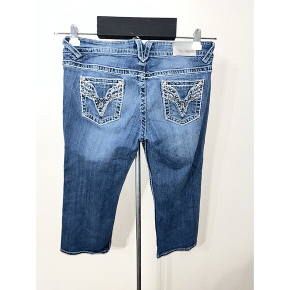 Vigoss The Chelsea Capri Jean Women Size 13/1 4 36X21  9 “ Rise Embroidered - Picture 5 of 10